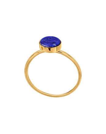 Pierścionek/DROPS/złocony/lapis lazuli, OSOBY - Prezent dla ukochanej