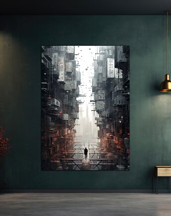 Futurystyczna Japonia, Cyberpunk - Plakat - Loft, Minimalizm, Black Sapphire Art