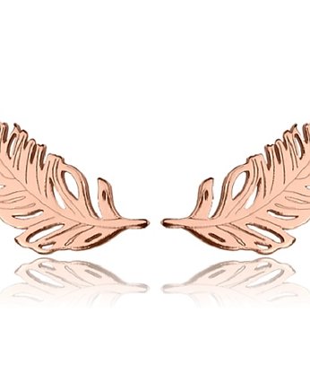 Kolczyki PIÓRKA-różowe złoto, ISSI Jewelry
