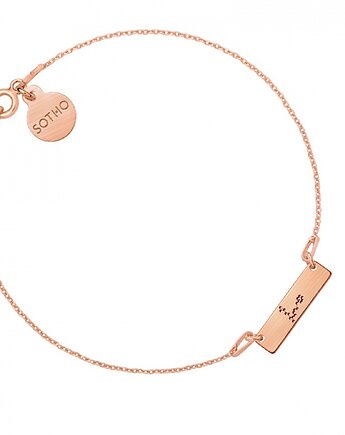 Bransoletka matowa z różowego złota z konstelacją Ryb, SOTHO