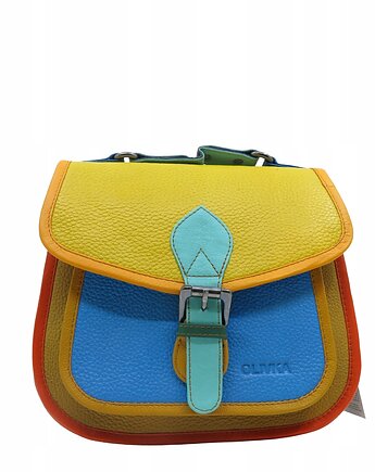 Torebka damska kolorowa skórzana skóra naturalna rączka pasek OLIVKA, Olivka Warsaw