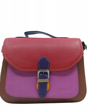 Torebka do ręki na ramię skórzana damska oryginalna kolorowa OLIVKA, Olivka Warsaw