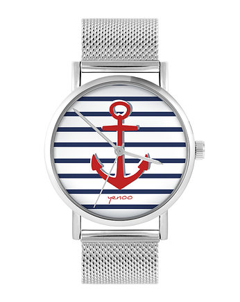 Zegarek - Kotwica - bransoleta mesh, yenoo