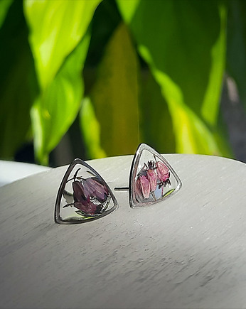 Kolczyki trójkąty, róża, Figa handmade accessories