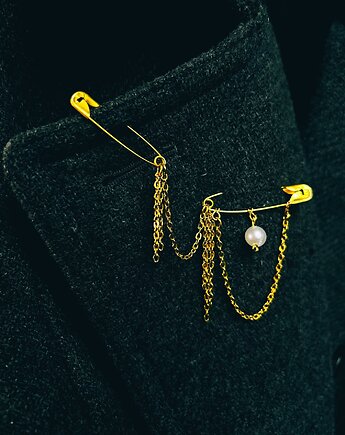 Broszka na agrafceGolden Pearls No. 3  Agrafka.Studio, Natalia Puchalska