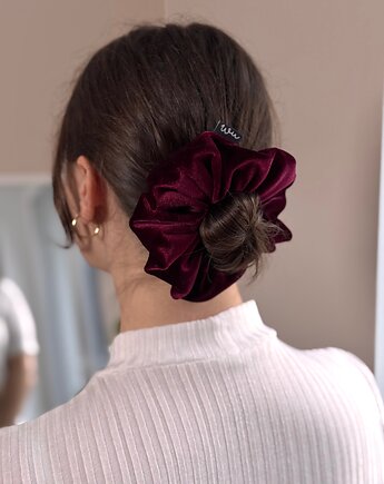 Big scrunchie Burgundowa, wu handmade