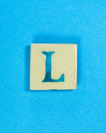 Ceramiczny magnes, niebieska literka L, M.J