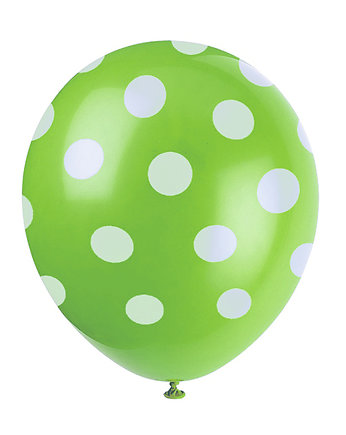 Balony zielone w kropki groszki, PAKOWANIE PREZENTÓW - Papier do pakowani
