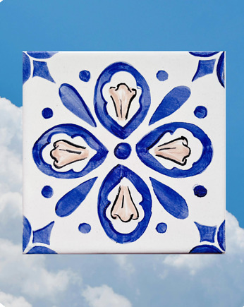 "Cheiro" - Nos ręcznie malowany na kafelku ceramicznym, AZUL kafelki