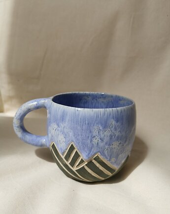 Kubek 'góry' niebieski - 410 ml, szkliwiona_art