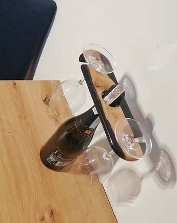 Stojak na Wino i kieliszki żywica drewno, Woodepoxystaff