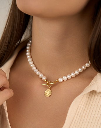 Choker / naszyjnik perły naturalne srebro 925 pozłacane, Coccola JEWELLERY