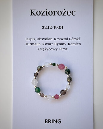 Pierścionek elastyczny znak zodiaku Koziorożec srebrny, Bring Biżuteria