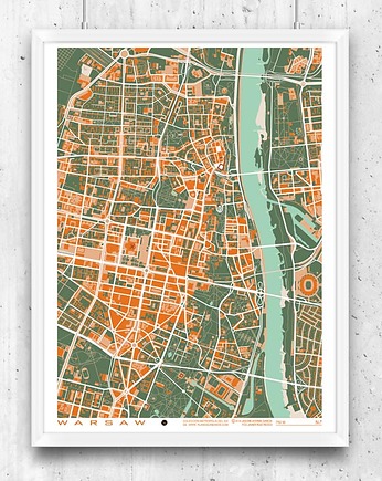 Plakat Warszawa - plan miasta , minimalmill