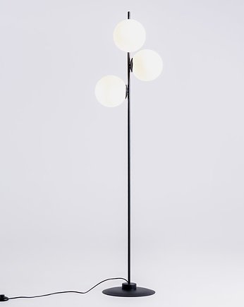 Designerska lampa podłogowa BOBLER 3 klosze szklane mleczne, CustomForm