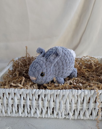 Mały króliczek szary, Zajączek pluszowy, Prezent wielkanocny, EcoToysByNastya