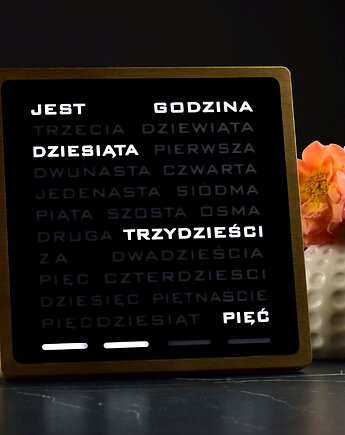 Word Clock - zegarek słowny  j. polski, SunflowerForHome