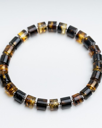 Personalizowana Bransoletka męska bursztyn bałtycki, AmberMal