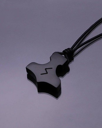 Personalizowany Naszyjnik Młot Thora, zwieszka Mjolnir z kości Jelenia, Hunterbone