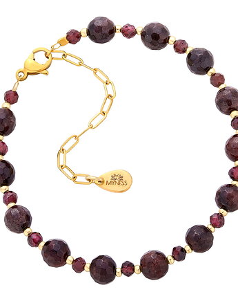 Bransoletka z kamieni naturalnych - granat, MYNESS
