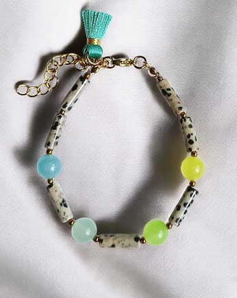 Bransoletka : summer JASPER collection : jaspis i jadeit, kaktusia