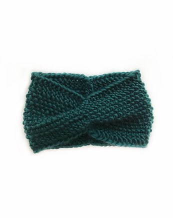 Damska opaska z wełny merynosa w zieleni leśnej, Holy Alpaca Knit