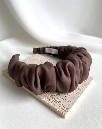 Brązowa jedwabna opaska Ilse, Volie Line