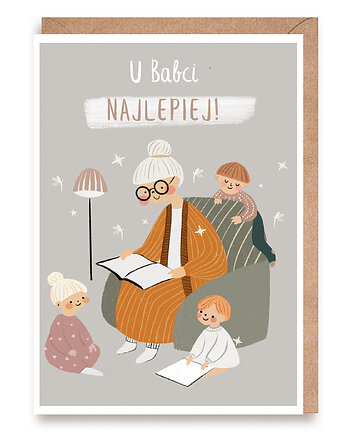 Kartka na Dzień Babci U Babci najlepiej Karnet A6, Cardie
