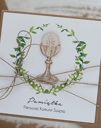Kartka na komunię - pamiątka komunii ręcznie robiona Prezent, sorte