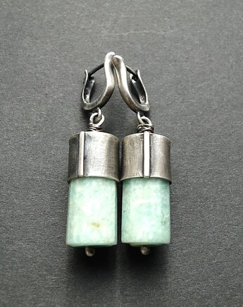 Kolczyki srebrne Amazonit 002, Memero