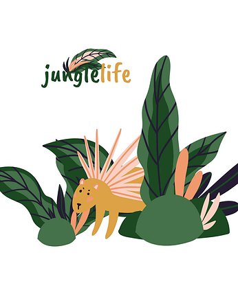 Naklejka złóżkownik Jungle Life porcupine, Yellow Tipi