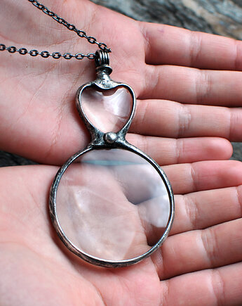 Miłość pod szkłem artystyczny naszyjnik z lupką, MARIAELA