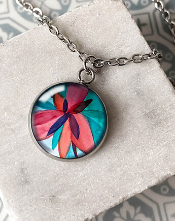 Red flower naszyjnik na dzień babci, muamua design