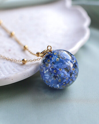 Wisiorek z niezapominajkami, nature gift