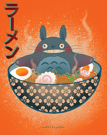 Plakat Totoro Ramen, Natalia Biegalska