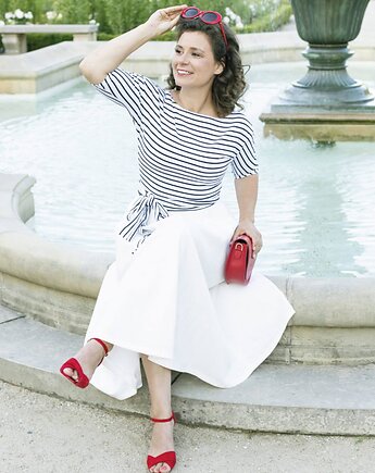 Spódnica rozkloszowana LEN, Justyna Oltarzewska