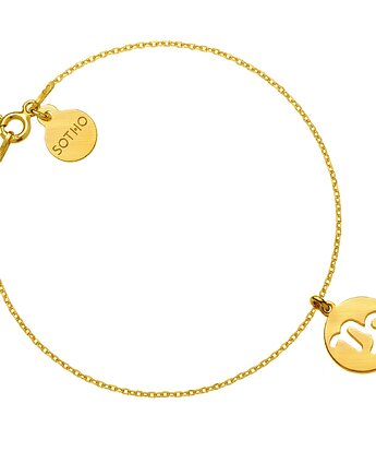 Złota matowa bransoletka z zodiakiem Koziorożca, SOTHO