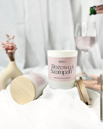 Świeca Sojowa Różowy Szampan Premium 240 ml, Yosa Candle