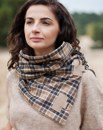 Szal, Komin Kratka - miękki beżowy, Green Sheep