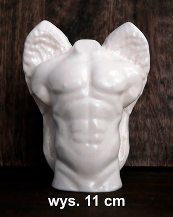 Biały Anioł, rzeźba z gipsu, wys. 11 cm, JBJart Justyna Jaszke