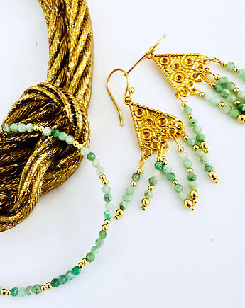 GREEN MOOD komplet bizuterii SZMARAGDY, kamienie naturalne, Anemon Atelier