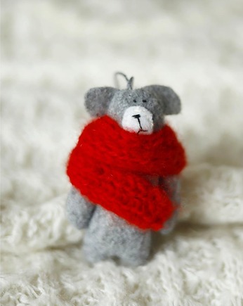 Mała zawieszka miś na choinkę/ do torebki, Kruszek