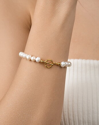 Bransoletka perły srebro 925 pozłacane, Coccola JEWELLERY