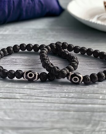 KOMPLET dla PARY : TALIZMAN : agat tybetański, kaktusia