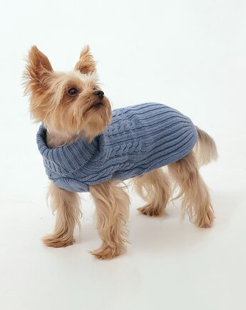 Sweterek dla psa Soffo Azzurro z wełną i domieszką kaszmiru, MUSSO