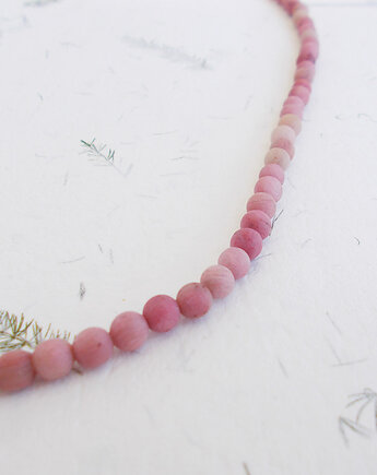 Rodonit matowy 4 mm Naszyjnik, galeria nuit