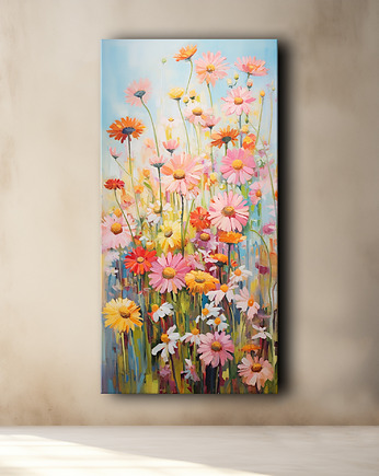 Polne kwiaty - Plakat - Olej, Boho, Abstrakcja, Black Sapphire Art