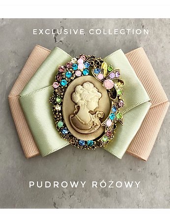 Brosza Kamea Styl Glamour Dama Kameliowa 1 szt, Pudrowy Różowy