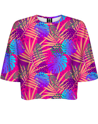DR.CROW T-shirt Krótki CROP Palmy Monstera, DrCrow