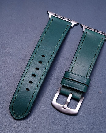 Pasek do zegarka Apple Watch  z włoskiej skóry Buttero zieleń butelkowa, Wildleather